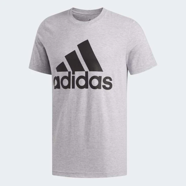 CAMISETA ADIDAS BASIC LOGO MASCULINA - Cinza/preto