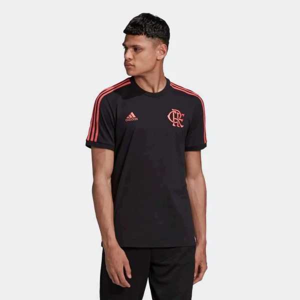 CAMISETA ADIDAS CR FLAMENGO 3-STRIPES - Preto/pink