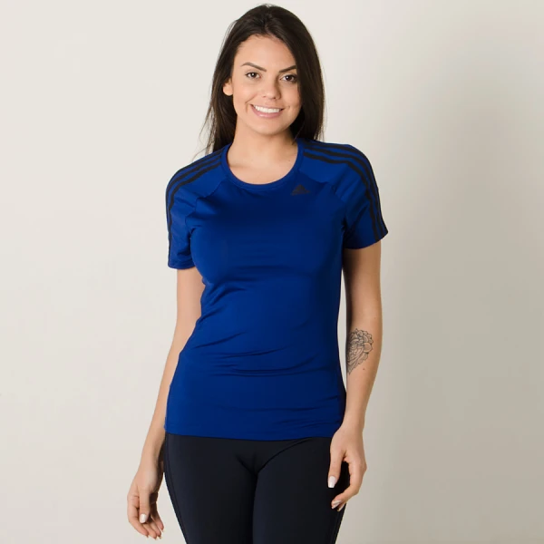 CAMISETA ADIDAS D2M 3S FEMININA - Azul