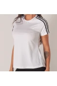 CAMISETA ADIDAS D2M 3S FEMININA - Branco/preto