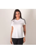 CAMISETA ADIDAS D2M 3S FEMININA - Branco/preto