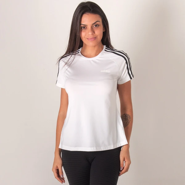 CAMISETA ADIDAS D2M 3S FEMININA - Branco/preto
