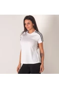 CAMISETA ADIDAS D2M 3S FEMININA - Branco/preto