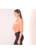 CAMISETA ADIDAS D2M CROPPED BOXY LOGO FEMININA - Laranja/branco