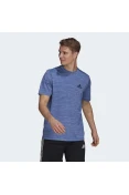 CAMISETA ADIDAS D2M HEATHER EL TEE MASCULINA - Azul