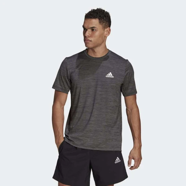 CAMISETA ADIDAS D2M HEATHER EL TEE MASCULINA - Grafite