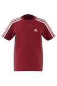 CAMISETA ADIDAS DE ALGODÃO 3 LISTRAS ESSENTIALS INFANTIL - Vermelho CAMISETA ADIDAS DE ALGODÃO 3 LISTRAS ESSENTIALS INFANTIL - Vermelho
