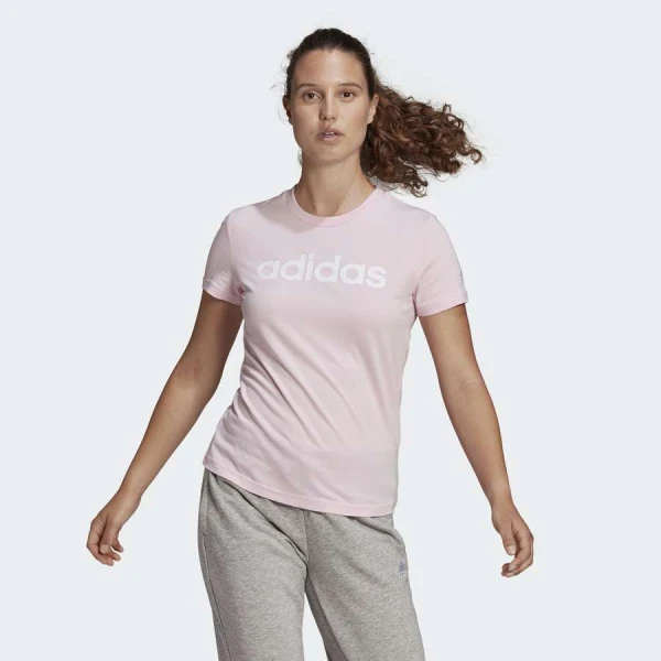CAMISETA ADIDAS ESSENTIALS LINEAR FEMININO - Rosa