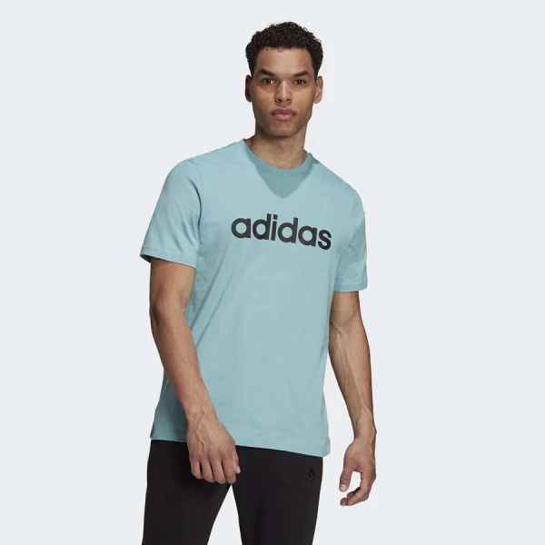 CAMISETA ADIDAS ESSENTIALS LOGO LINEAR BORDADO MASCULINA - Azul