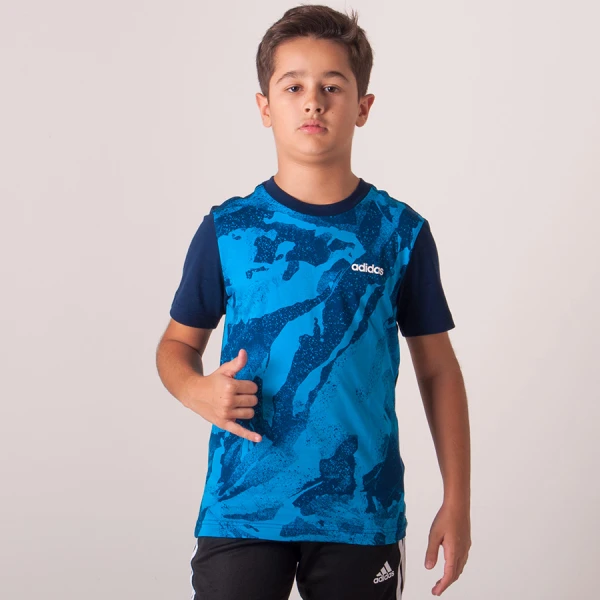 CAMISETA ADIDAS ESTAMPA CORRIDA ESSENTIALS INFANTIL - Azul/marinho