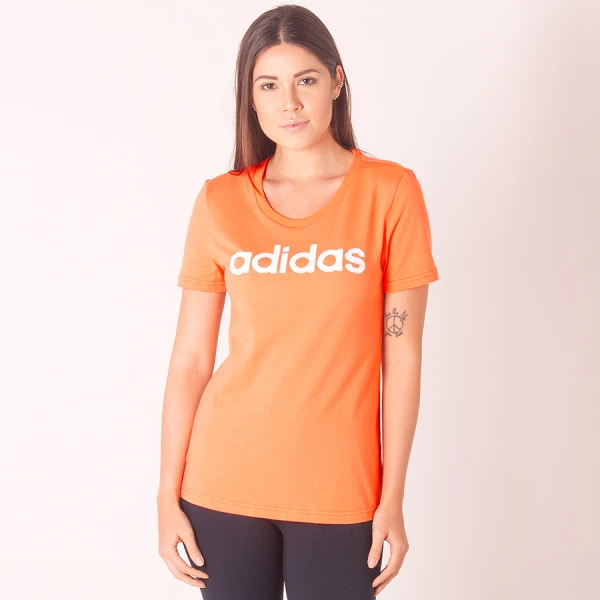 CAMISETA ADIDAS LINEAR FEMININA - Laranja