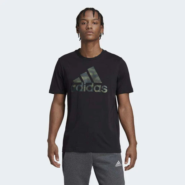 CAMISETA ADIDAS LOGO ADIDAS CAMUFLADO MASCULINA - Preto