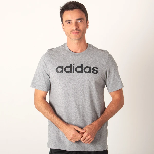 CAMISETA ADIDAS LOGO ESSENTIALS LINEAR MASCULINA - Cinza/preto