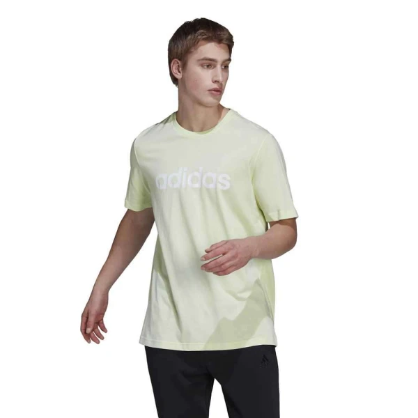 CAMISETA ADIDAS LOGO ESSENTIALS LINEAR MASCULINA - Verde/branco