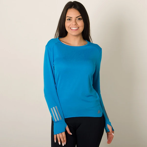CAMISETA ADIDAS RESPONSE MANGA LONGA FEMININA - Azul