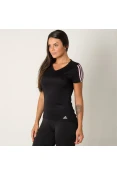 CAMISETA ADIDAS RUN 3S FEMININA - Preto CAMISETA ADIDAS RUN 3S FEMININA - Preto