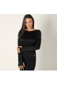 CAMISETA ADIDAS RUNNING MANGA LONGA FEMININA - Preto CAMISETA ADIDAS RUNNING MANGA LONGA FEMININA - Preto