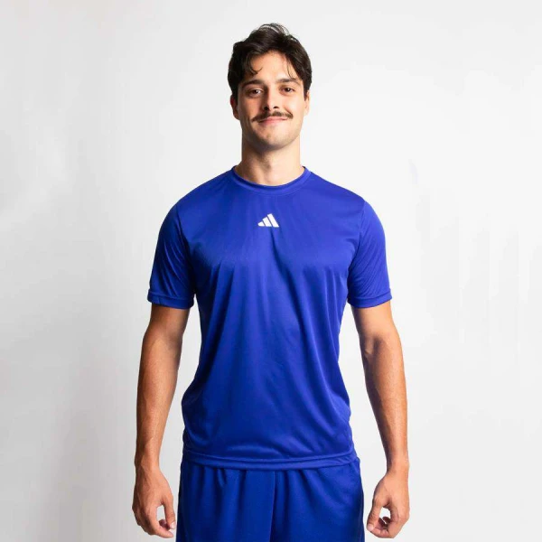 CAMISETA ADIDAS TREINO DE POLIÉSTER MASCULINA - Azul royal