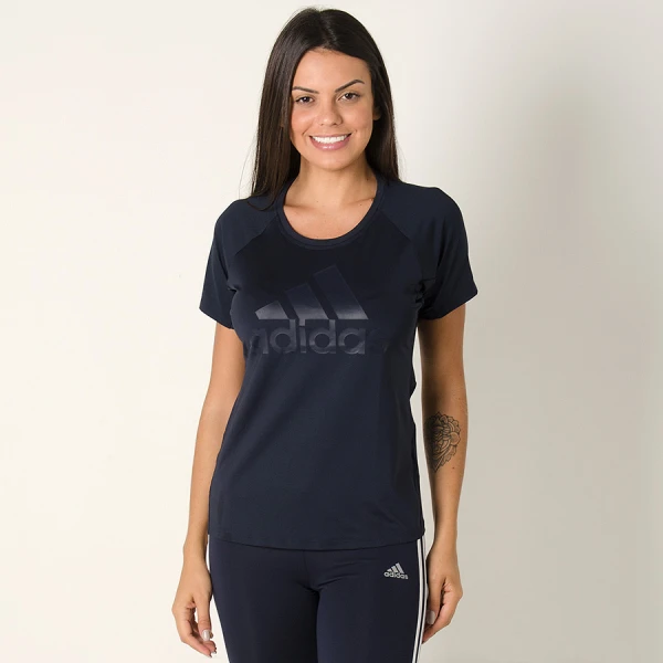 CAMISETA ADIDAS TRNG TEE LOGO FEMININA - Marinho