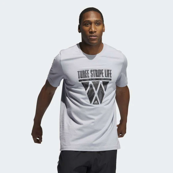 CAMISETA ADIDAS TSL HOOPS MASCULINO - Cinza