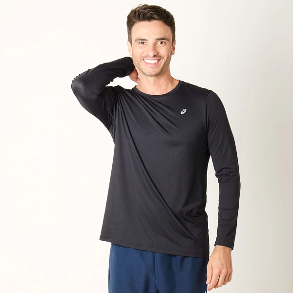 CAMISETA ASICS COMPRESSÃO LAYER TANK MANGA LONGA MASCULINA - Preto