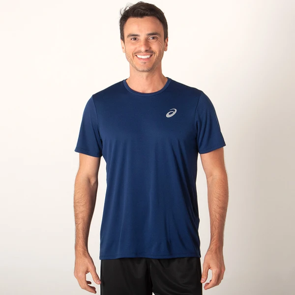CAMISETA ASICS CORE RUNNING PES SS TEE MASCULINA - Marinho