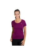 CAMISETA ASICS FAVORITE 2 SS FEMININA - Roxo/verde CAMISETA ASICS FAVORITE 2 SS FEMININA - Roxo/verde