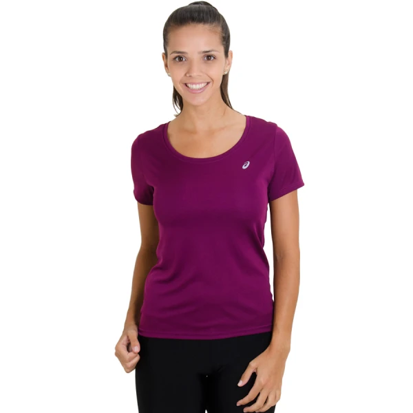 CAMISETA ASICS FAVORITE 2 SS FEMININA - Roxo/verde