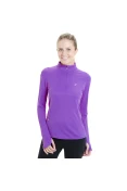 CAMISETA ASICS MANGA LONGA FAVORITE 1/2 ZIP FEMININA - Roxo CAMISETA ASICS MANGA LONGA FAVORITE 1/2 ZIP FEMININA - Roxo