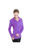 CAMISETA ASICS MANGA LONGA FAVORITE 1/2 ZIP FEMININA - Roxo CAMISETA ASICS MANGA LONGA FAVORITE 1/2 ZIP FEMININA - Roxo
