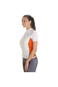 CAMISETA ASICS PES BIKE SS FEMININA - Branco/laranja CAMISETA ASICS PES BIKE SS FEMININA - Branco/laranja