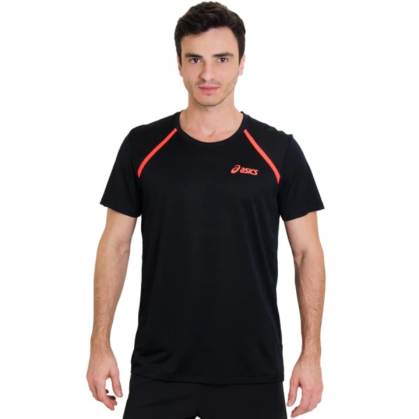 CAMISETA ASICS TRAINING SS MASCULINA - Preto/laranja