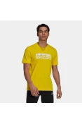 CAMISETA BOX ESTAMPADA BRUSHSTROKE LOGO ADIDAS MASCULINA - Amarelo