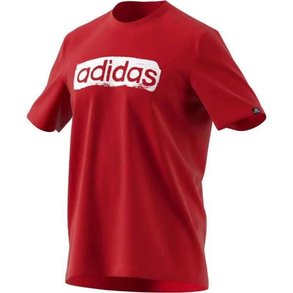 CAMISETA BOX ESTAMPADA BRUSHSTROKE LOGO ADIDAS MASCULINA - Vermelho