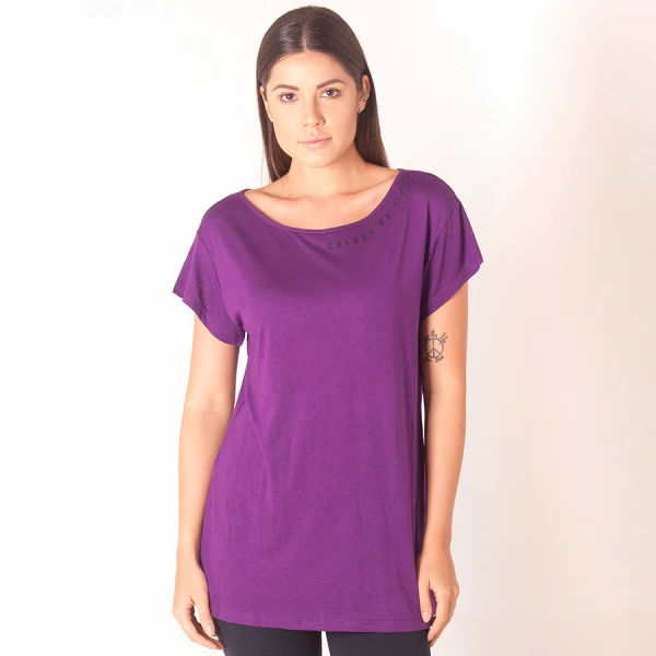 CAMISETA COLCCI GOLA CANOA FEMININA - Roxo