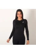CAMISETA COMPRESSÃO ASICS BASELAYER TOP MANGA LONGA FEMININA - Preto CAMISETA COMPRESSÃO ASICS BASELAYER TOP MANGA LONGA FEMININA - Preto