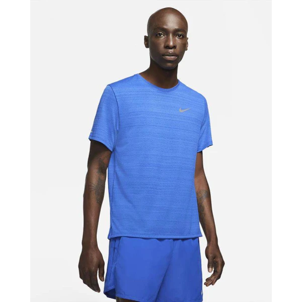 CAMISETA DE CORRIDA NIKE DRI-FIT MILER MASCULINA - Azul royal