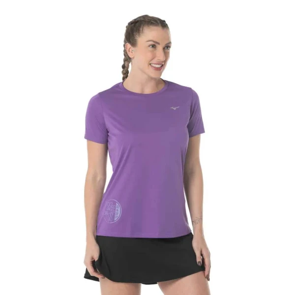 CAMISETA DE TREINO MIZUNO ENERGY STAMP FEMININA - Roxo