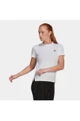 CAMISETA ESPORTIVA DESIGNED 2 MOVE 3-STRIPES ADIDAS FEMININA - Branco