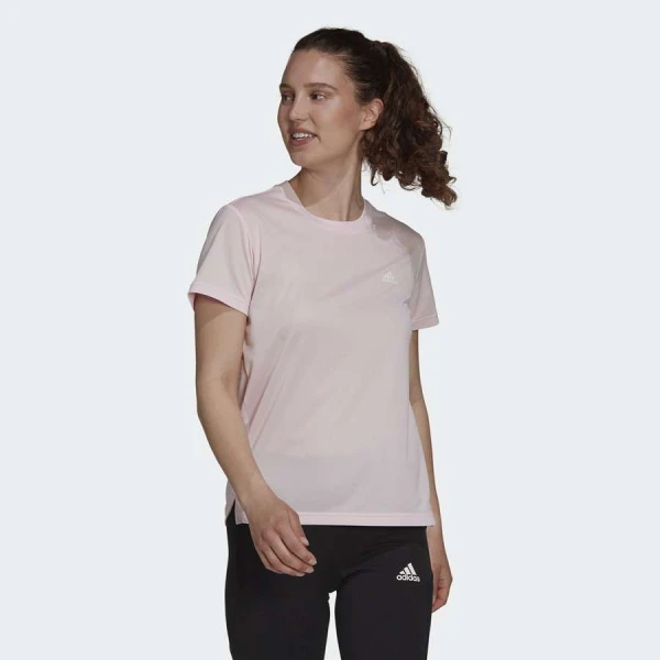 CAMISETA ESPORTIVA DESIGNED 2 MOVE 3-STRIPES ADIDAS FEMININA - Rosa