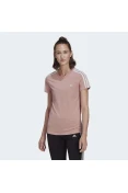 CAMISETA ESPORTIVA DESIGNED 2 MOVE 3-STRIPES ADIDAS FEMININA - Rosa/branco