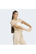 CAMISETA ESSENTIALS LOGO ADIDAS FEMININA - Bege/branco CAMISETA ESSENTIALS LOGO ADIDAS FEMININA - Bege/branco