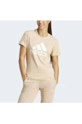CAMISETA ESSENTIALS LOGO ADIDAS FEMININA - Bege/branco CAMISETA ESSENTIALS LOGO ADIDAS FEMININA - Bege/branco
