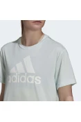 CAMISETA ESSENTIALS LOGO ADIDAS FEMININA - Verde/branco CAMISETA ESSENTIALS LOGO ADIDAS FEMININA - Verde/branco