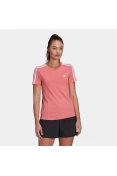 CAMISETA ESSENTIALS SLIM 3-STRIPES ADIDAS FEMININA - Rosa