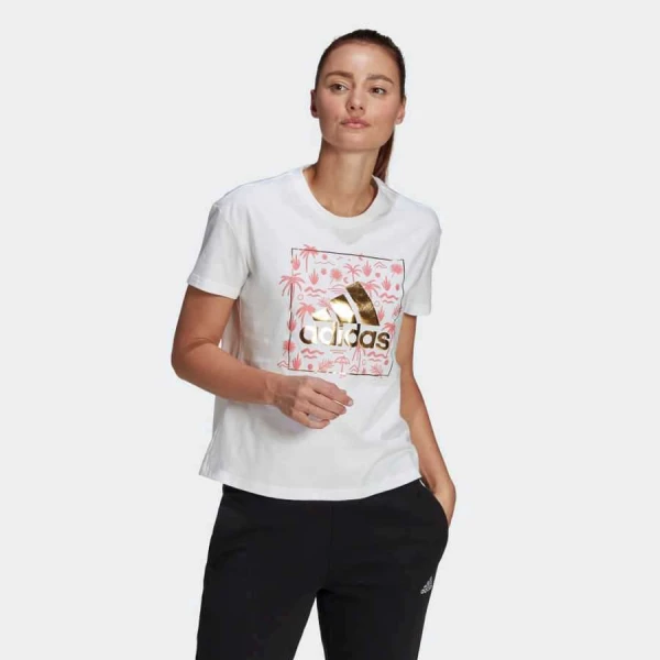 CAMISETA ESTAMPADA BIG LOGO FOIL ADIDAS FEMININA - Branco