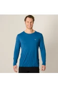 CAMISETA MIZUNO JET RUN MANGA LONGA MASCULINA - Azul CAMISETA MIZUNO JET RUN MANGA LONGA MASCULINA - Azul