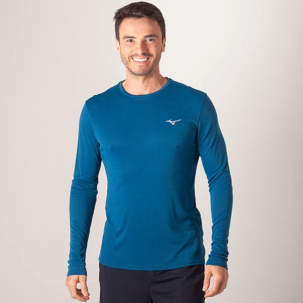 CAMISETA MIZUNO SOUL FIT MANGA LONGA MASCULINA - Azul