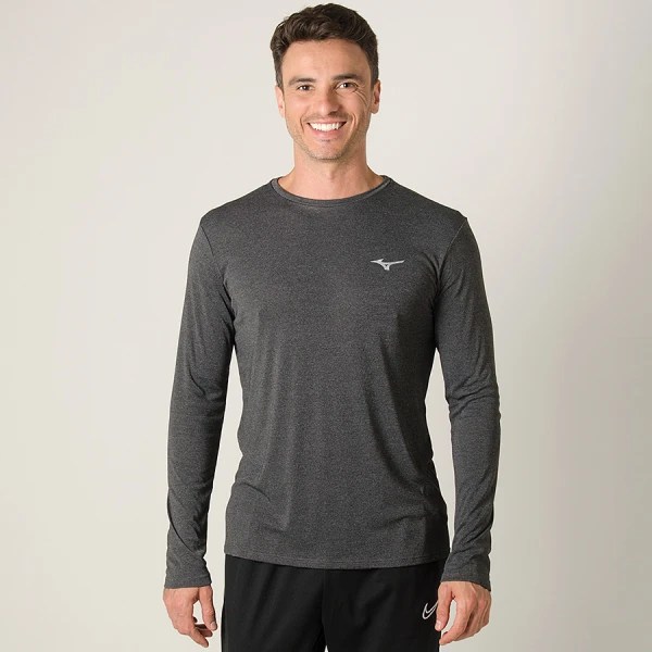 CAMISETA MIZUNO SOUL FIT MANGA LONGA MASCULINA - Chumbo