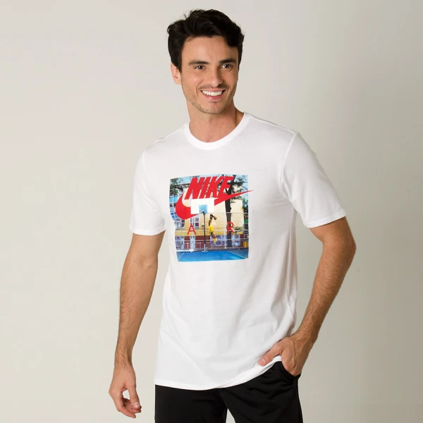 CAMISETA NIKE AIR HYBRID PHOTO MASCULINA - Branco